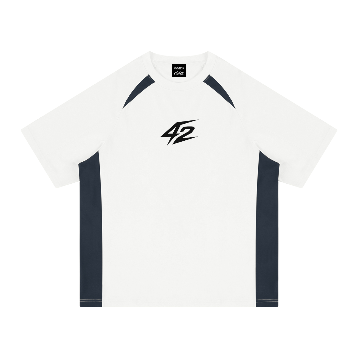 CLUB42  Contrast Panel Pump Cover Tee (white)