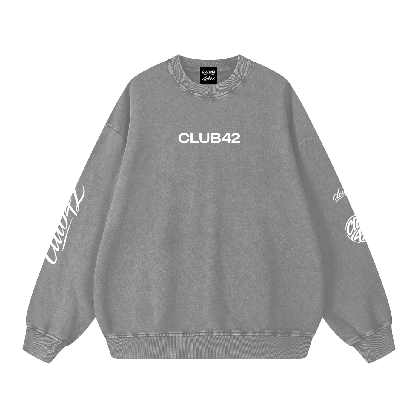 CLUB42 Snow Washed Oversized Sweatshirt