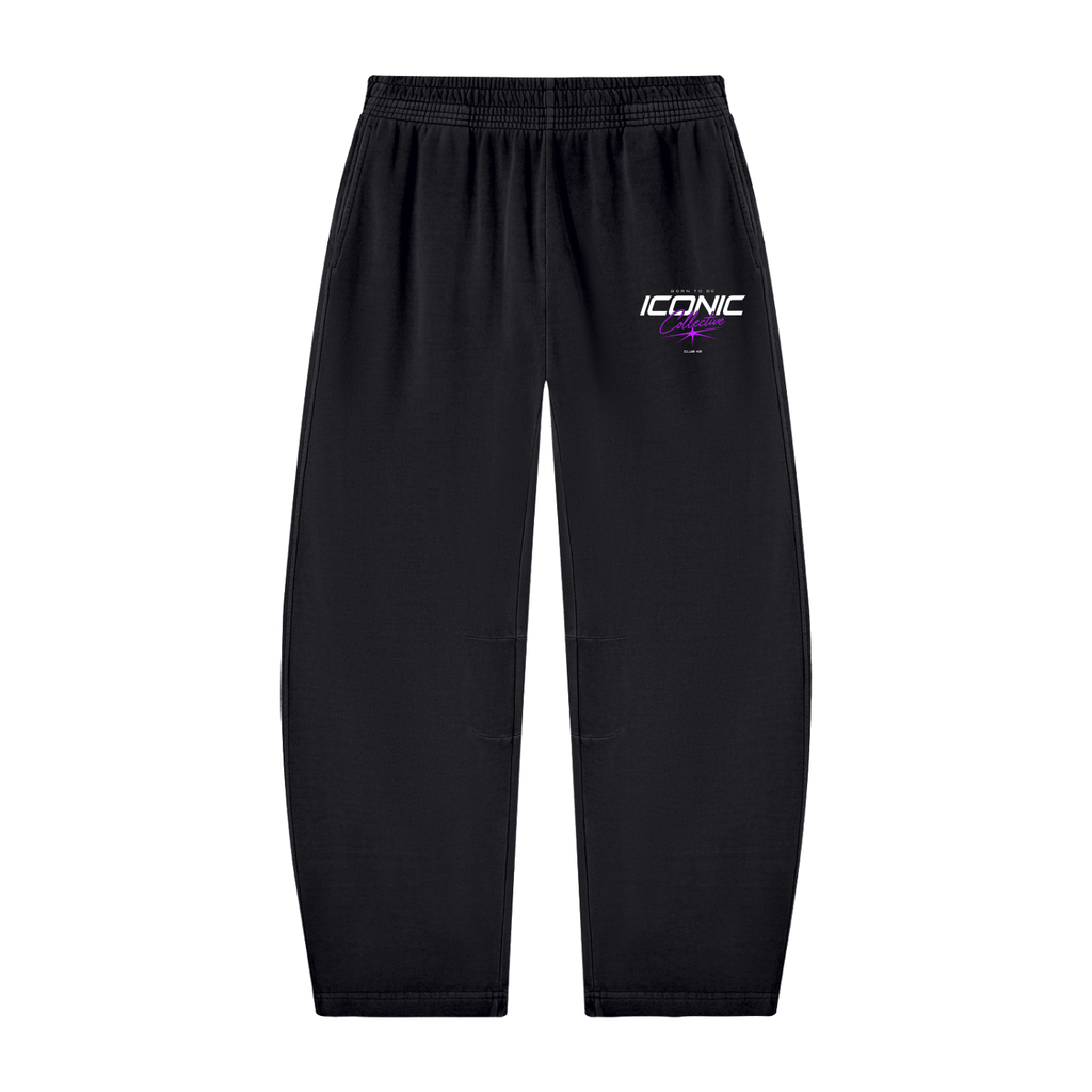 “Born to be iconic” Open hem Sweatpants