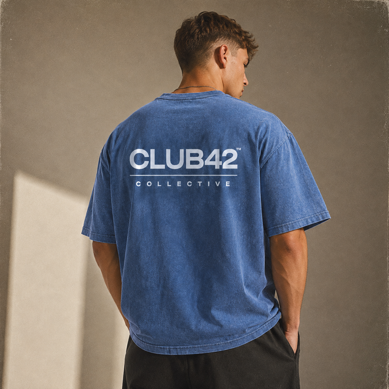 CLUB42 Snow Washed Oversized Cotton T-Shirt