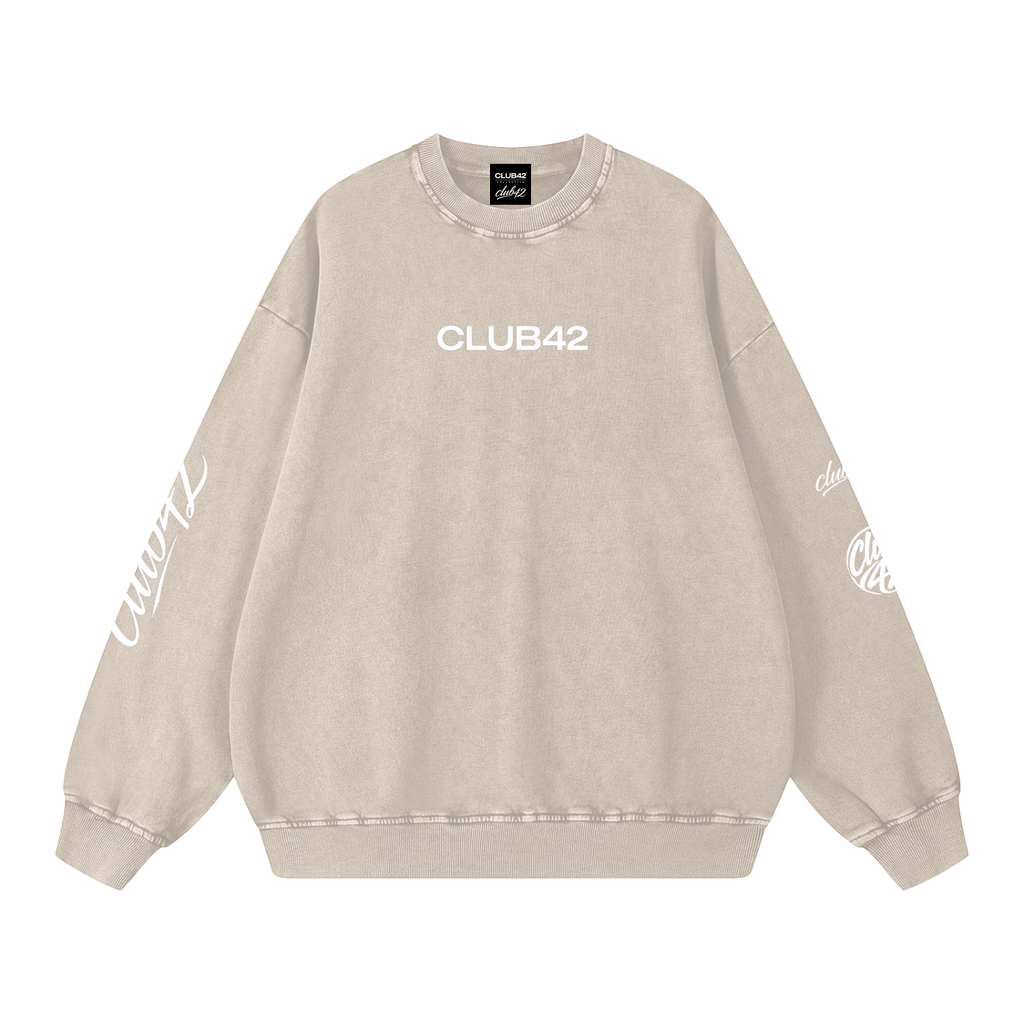 CLUB42 Snow Washed Oversized Sweatshirt