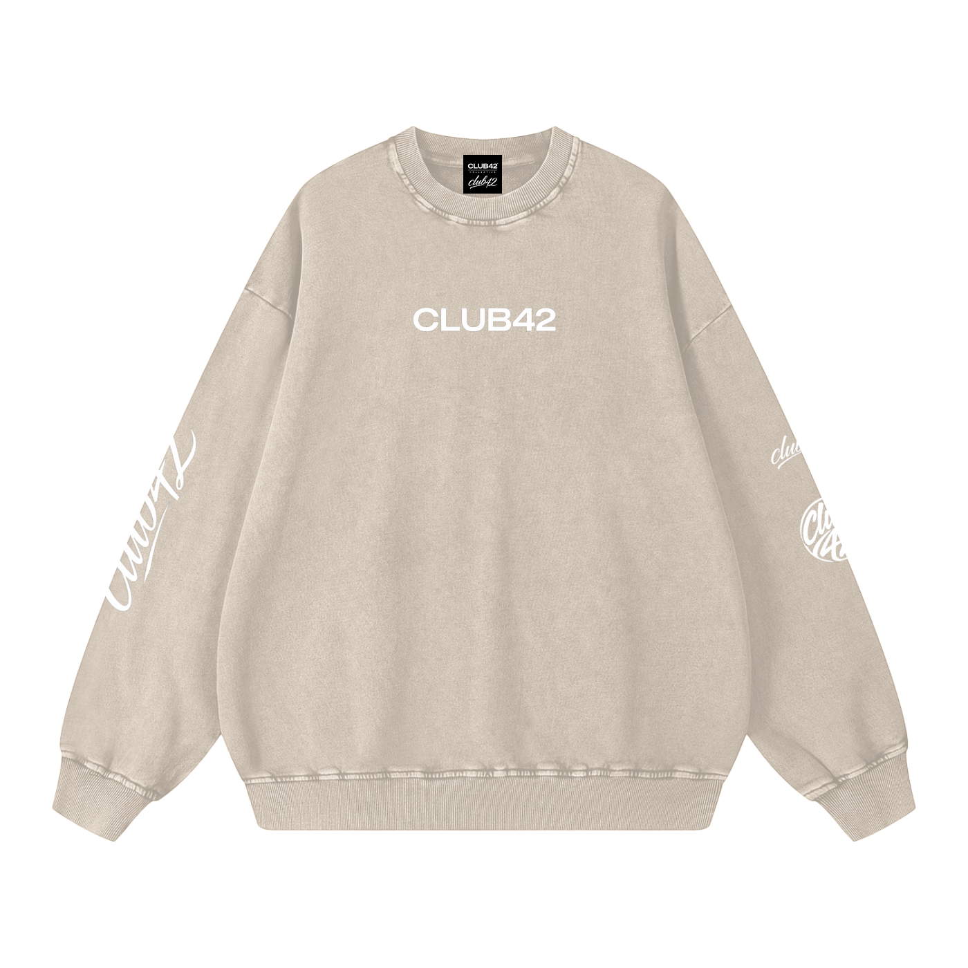 CLUB42 Snow Washed Oversized Sweatshirt