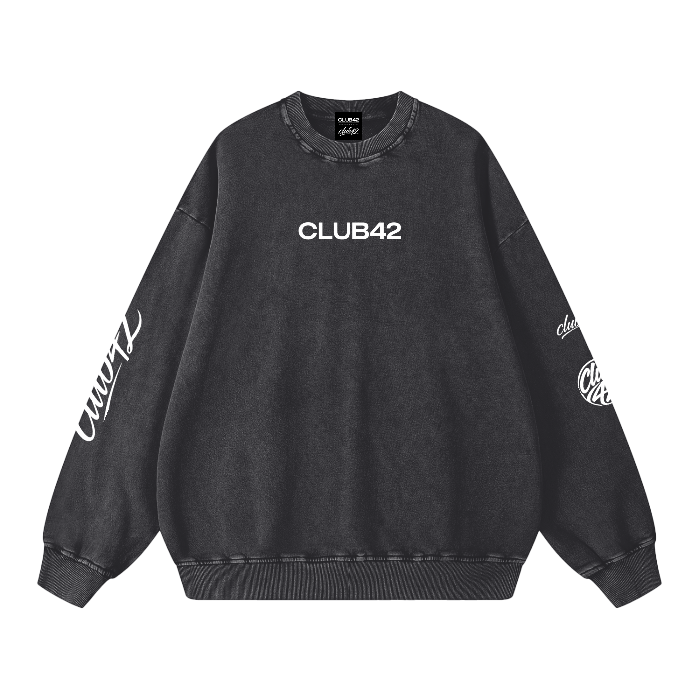 CLUB42 Snow Washed Oversized Sweatshirt